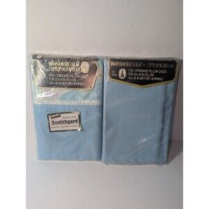 Vintage Springmaid Wondercale Pillowcases Lot - Floral & Blue No-Iron Percale